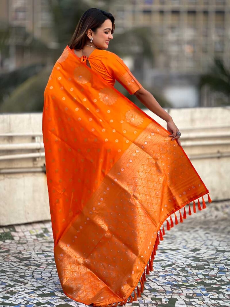 Orange Color Orange Saree - Image 2