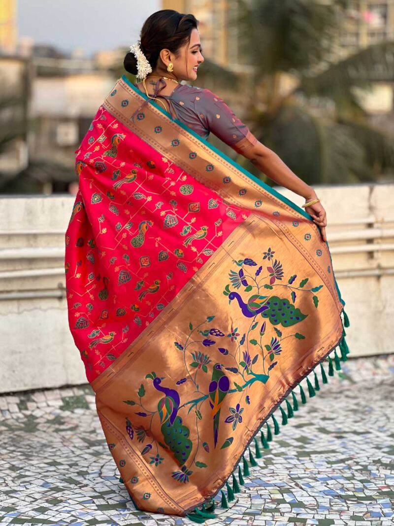 Pink Color Purple Saree - Image 2