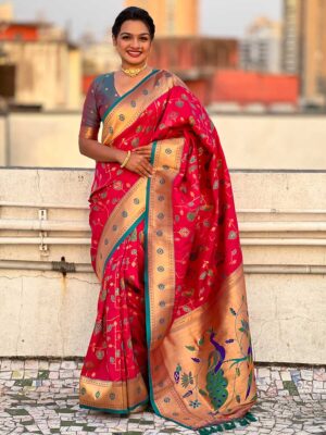 Pink Color Purple Saree