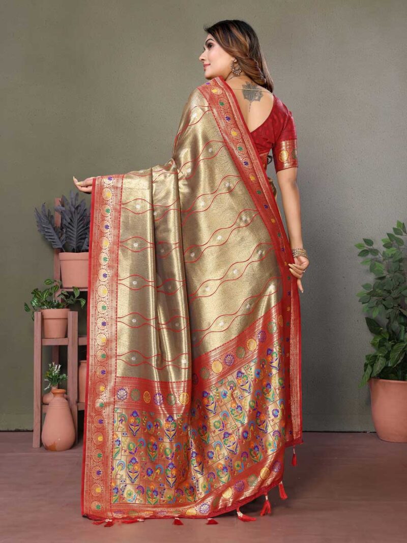 Brown Color Rust Saree - Image 2