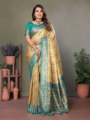 Beige Color Teal Saree