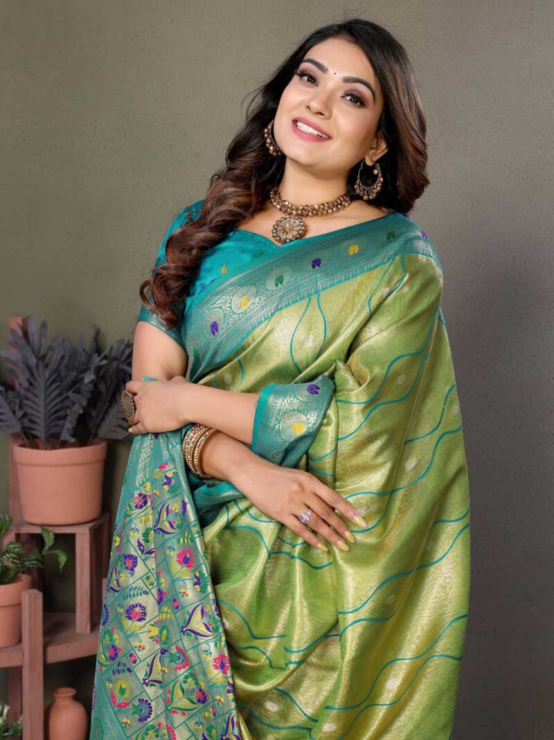 Pista Color Rama Saree - Image 3