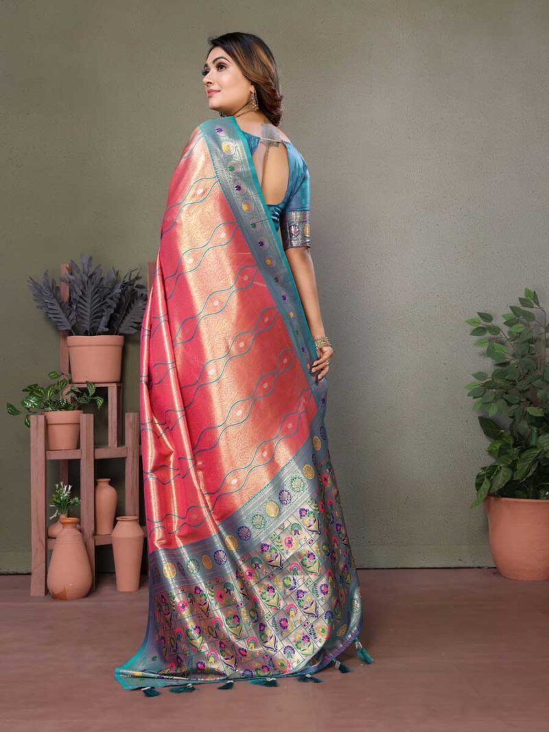 Red Color Purple Saree - Image 2