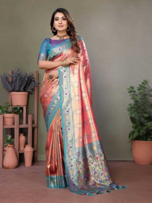 Red Color Purple Saree