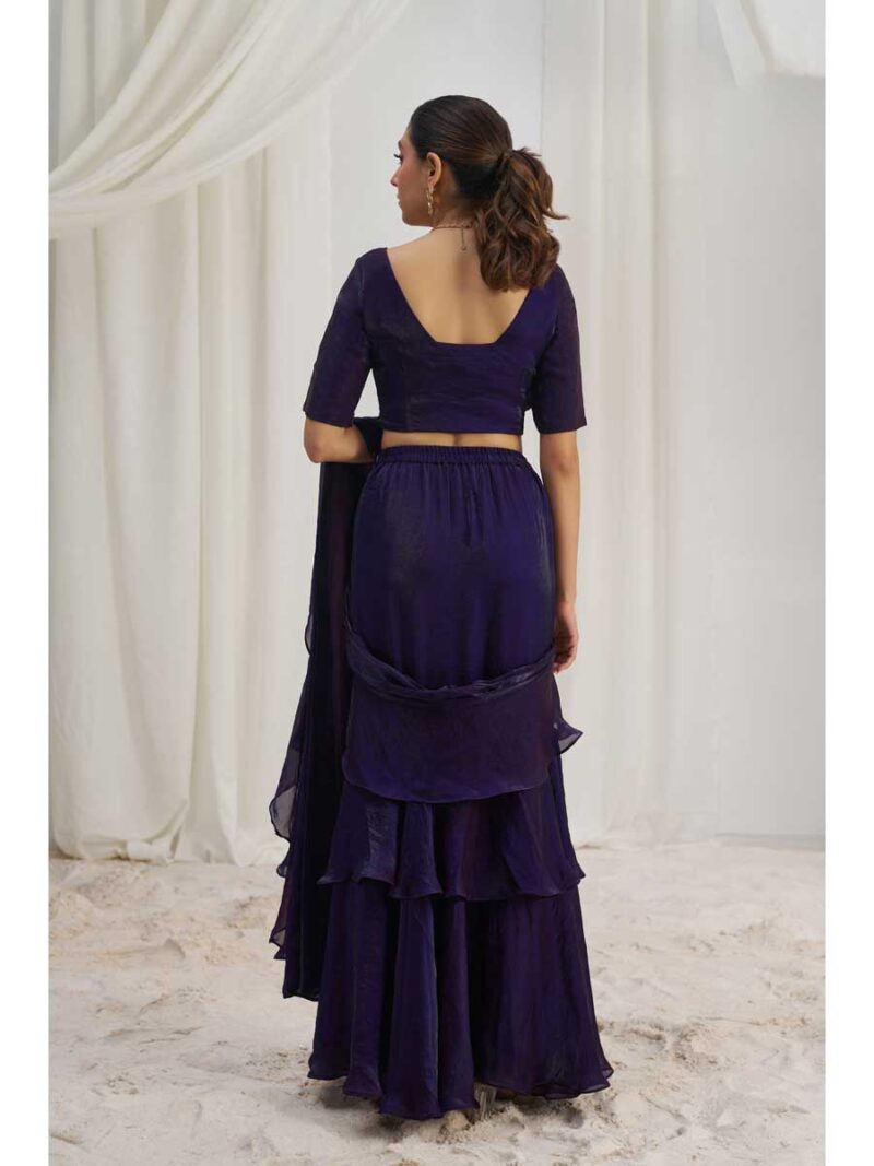 Wine Color Wine Saree - Image 2