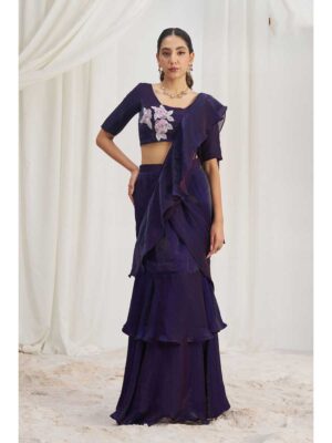 Wine Color Wine Saree
