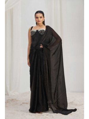 Black Color Black Saree