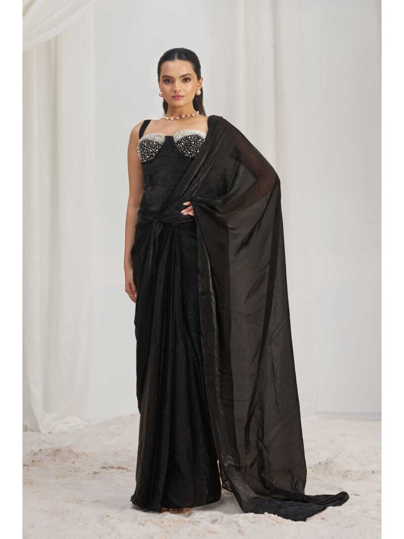 Black Color Black Saree