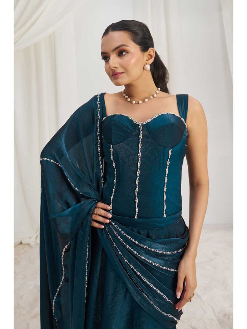 Nevy Blue Color Nevy Blue Saree - Image 3