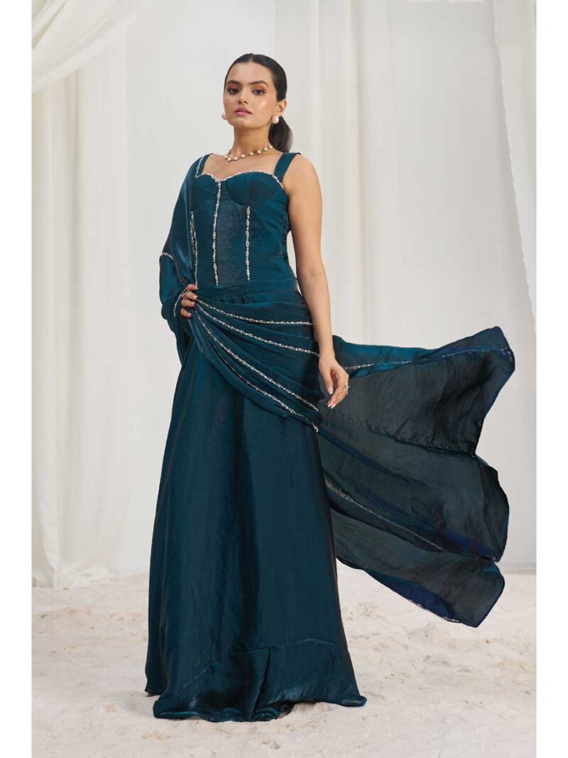 Nevy Blue Color Nevy Blue Saree - Image 4