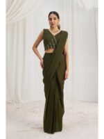 Olive Color Olive Saree