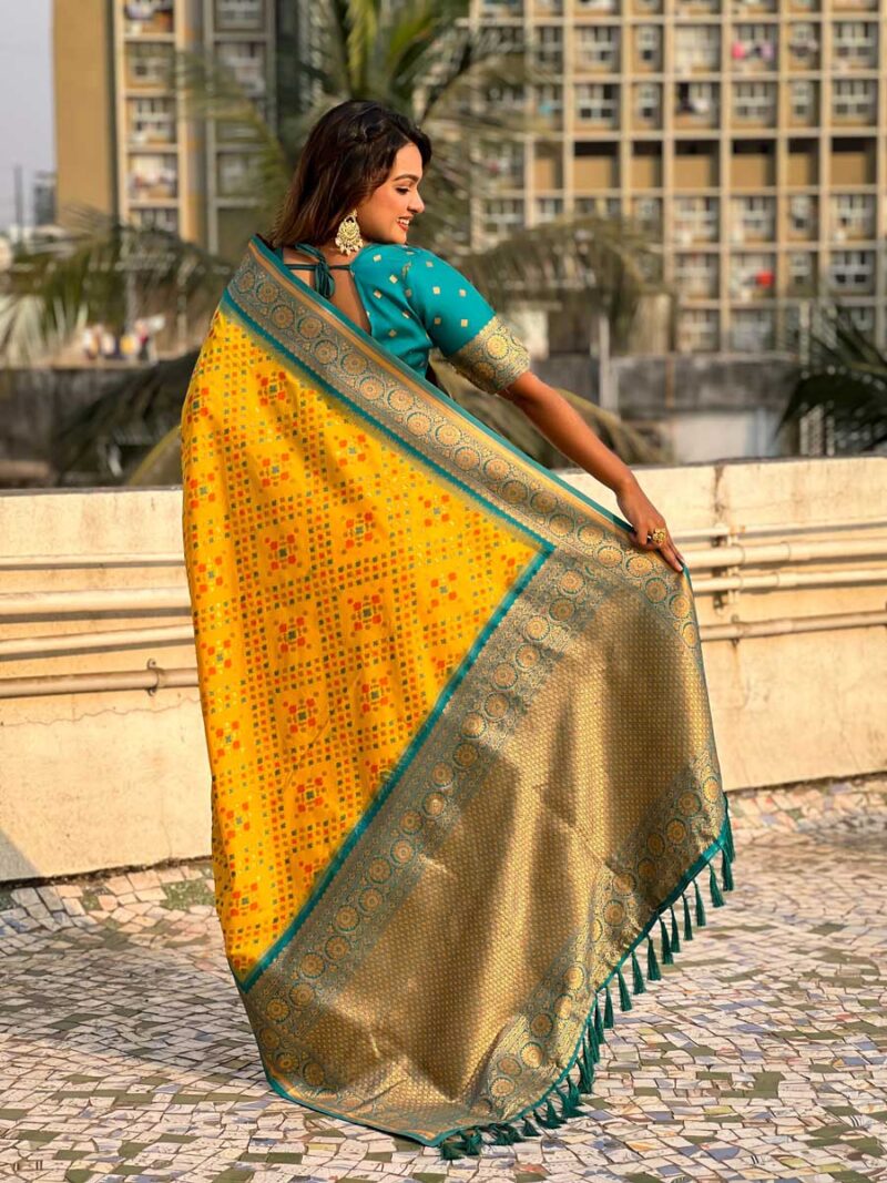 Yellow Color Firozi Saree - Image 2
