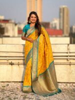 Yellow Color Firozi Saree