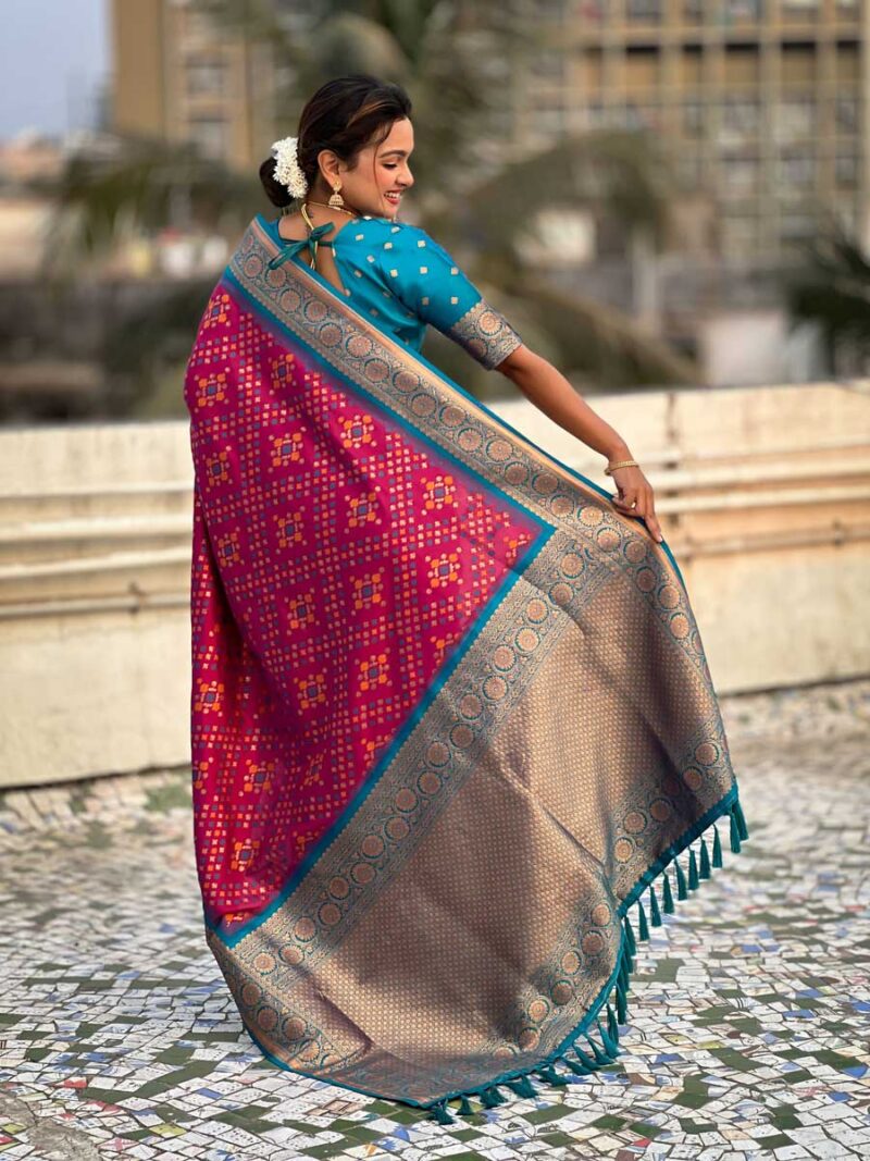 Maroon Color Firozi Saree - Image 2