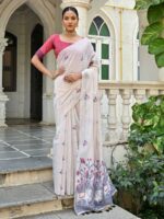 Off White Color Wine Saree