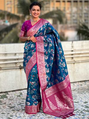 Blue Color Purple Saree