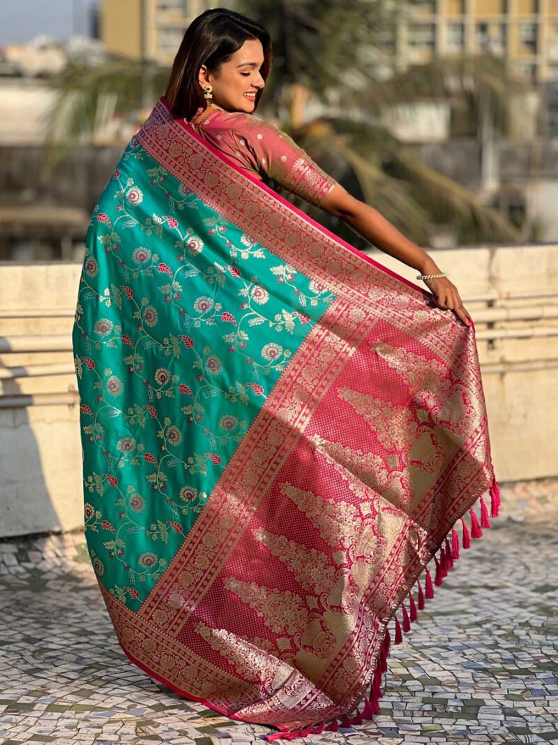 Rama Color Cherry Saree - Image 2