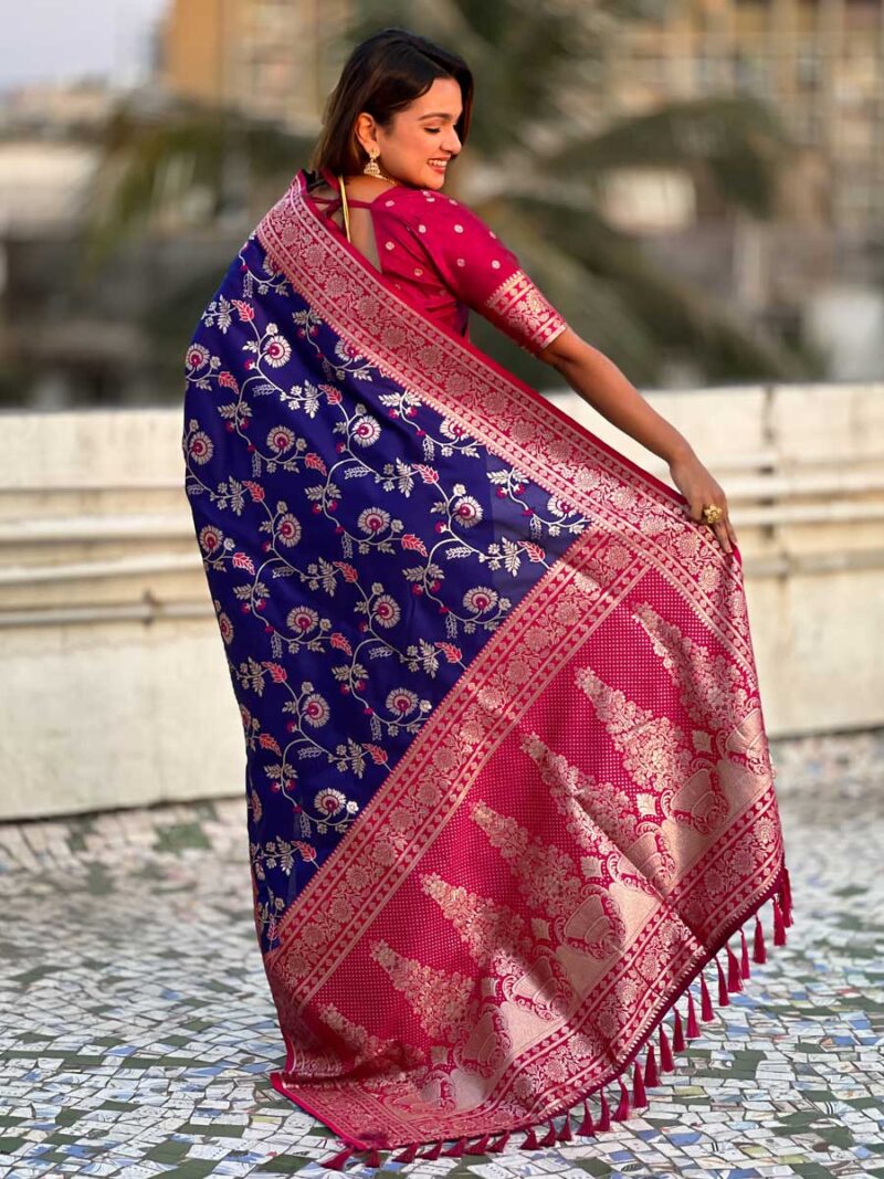 Royal Blue Color Cherry Saree - Image 2