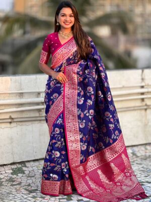 Royal Blue Color Cherry Saree