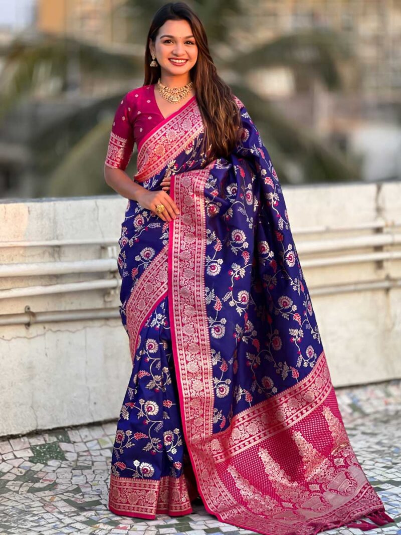 Royal Blue Color Cherry Saree