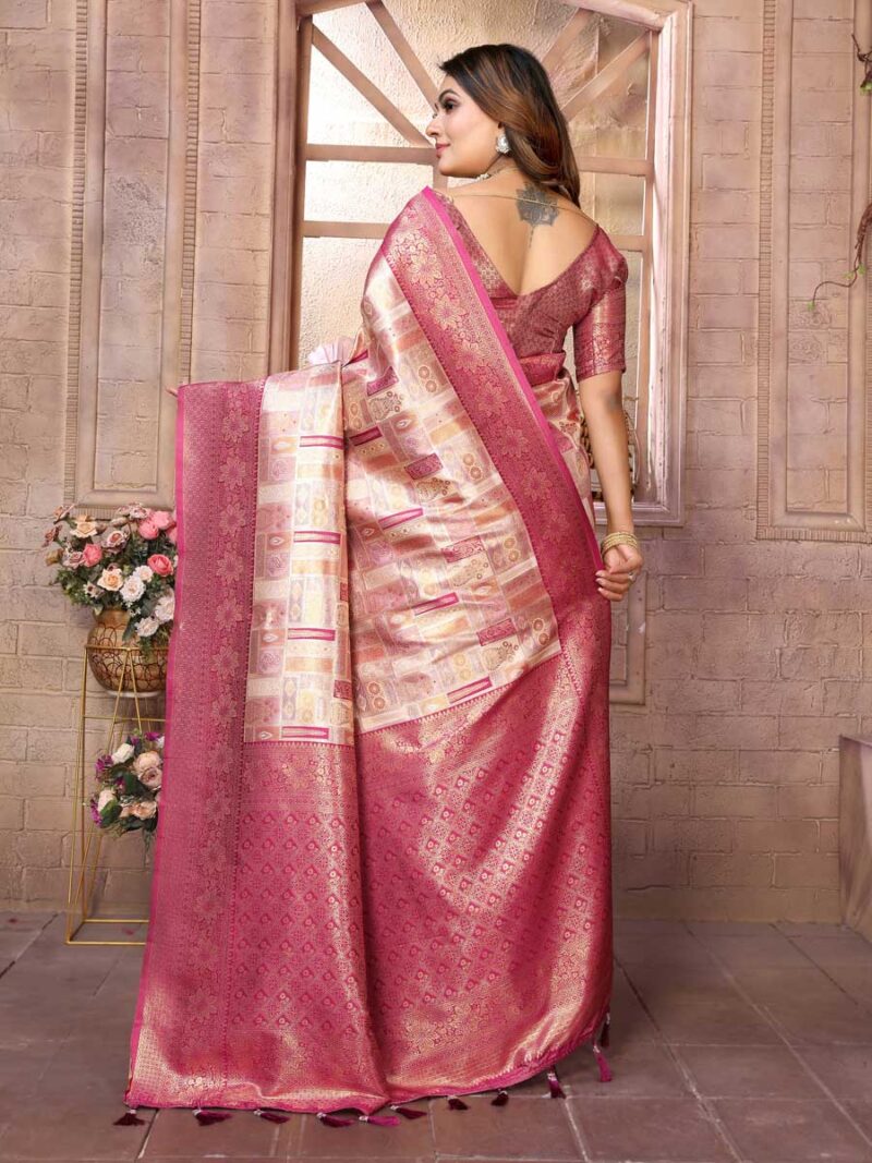 Beige Color Wine Saree - Image 2