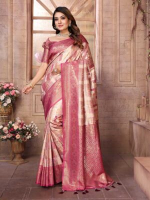 Beige Color Wine Saree