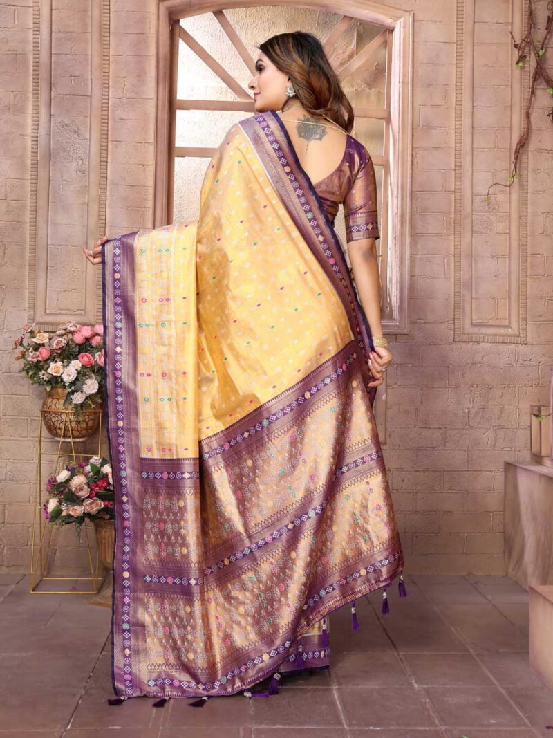 Yellow Color Lavender Saree - Image 2