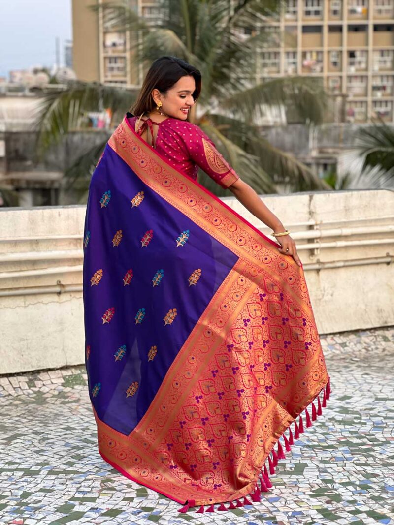 Purple Color Pink Saree - Image 2