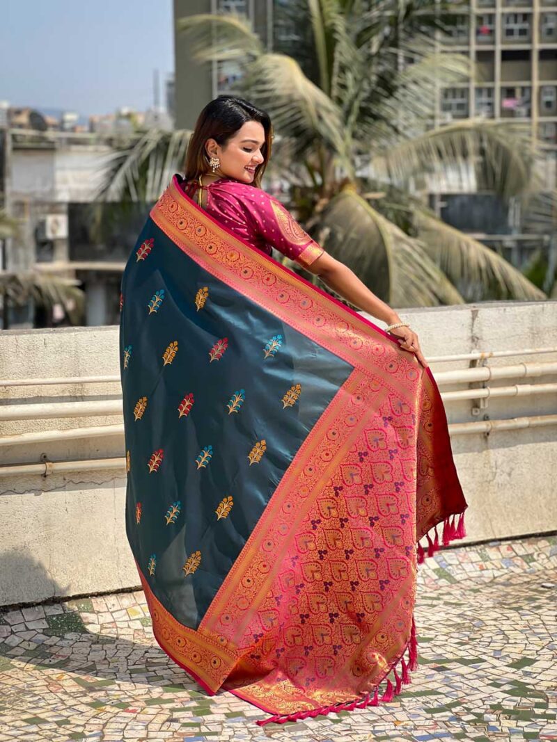 Rama Color Pink Saree - Image 2