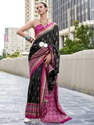 Black Color Pink Saree