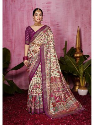 Off White Color Mulberry Saree