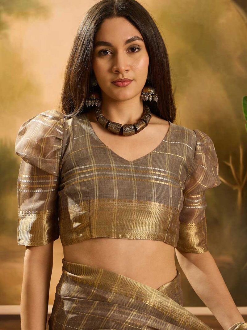 Brown Color Brown Saree - Image 4