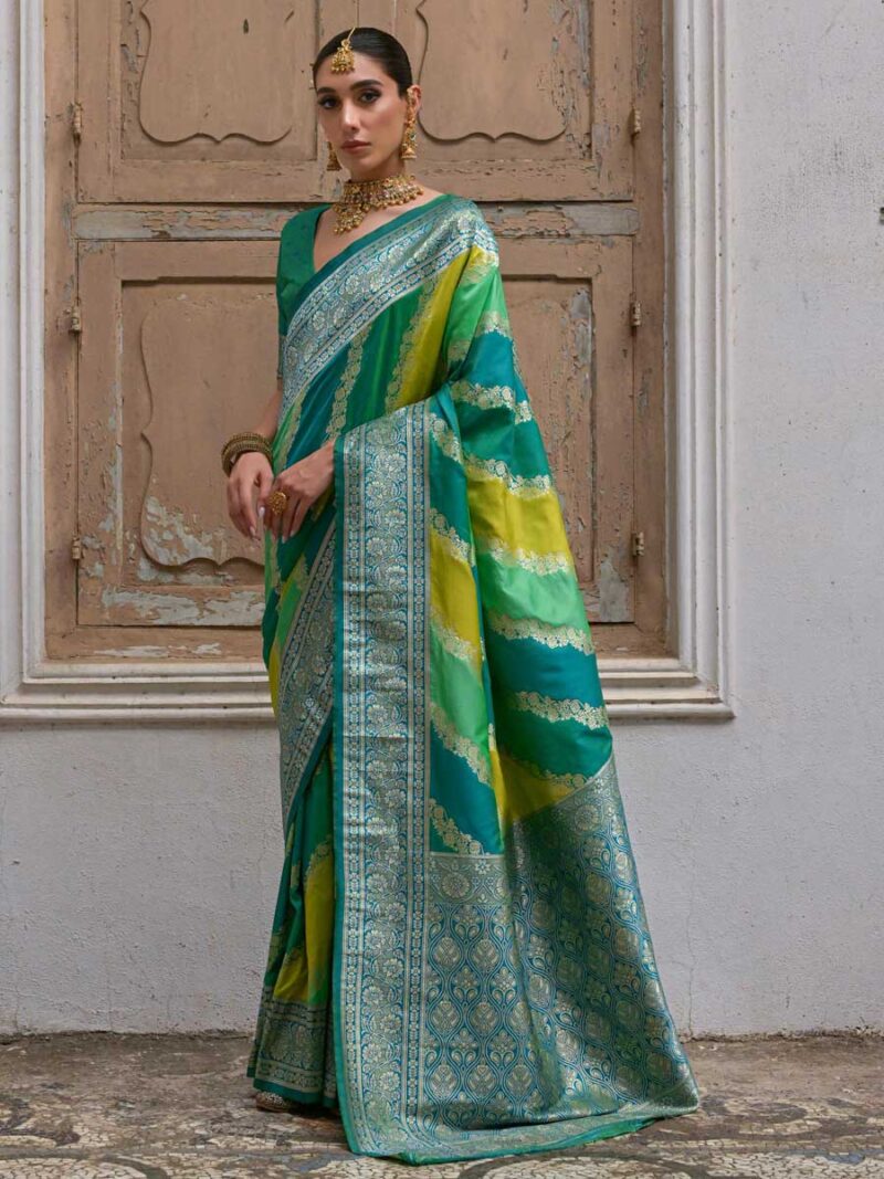 Green Color Rama Saree - Image 2