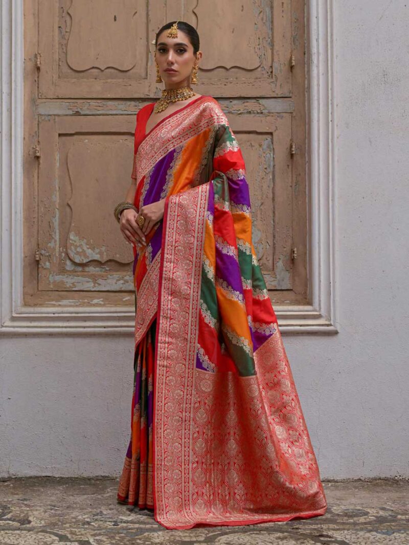 Red Color Red Saree - Image 2