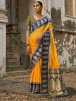 Yellow Color Green Saree