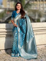 Teal Blue Color Teal Blue Saree