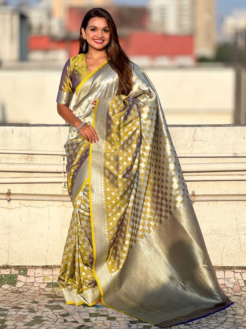 Yellow Color Yellow Saree