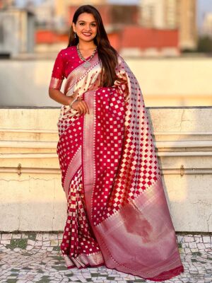Cherry Color Cherry Saree
