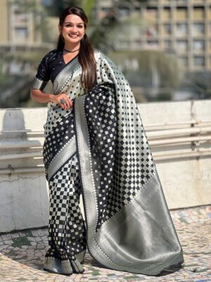 Black Color Black Saree