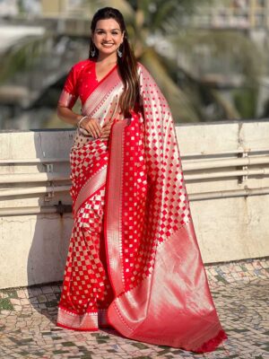 Red Color Red Saree