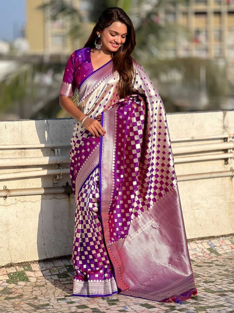 Purple Color Purple Saree - Image 4