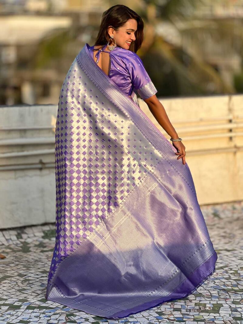 Lavender Color Lavender Saree - Image 2