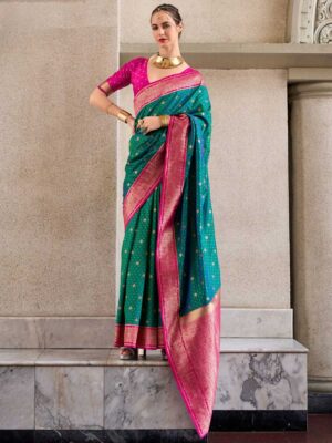 Rama Color Magenta Saree