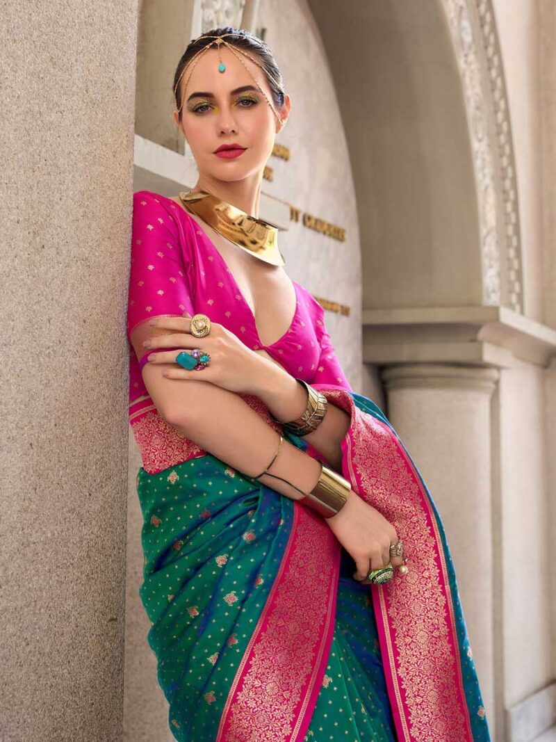 Rama Color Magenta Saree - Image 3