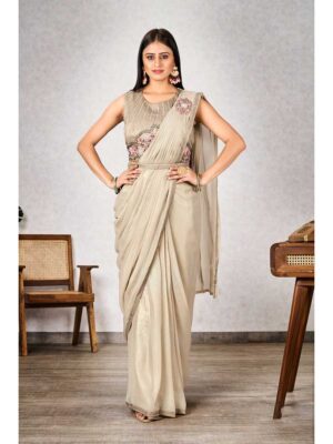 Grey Color Grey Saree