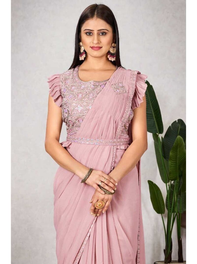 Pink Color Pink Saree - Image 2