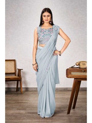 Grey Color Grey Saree