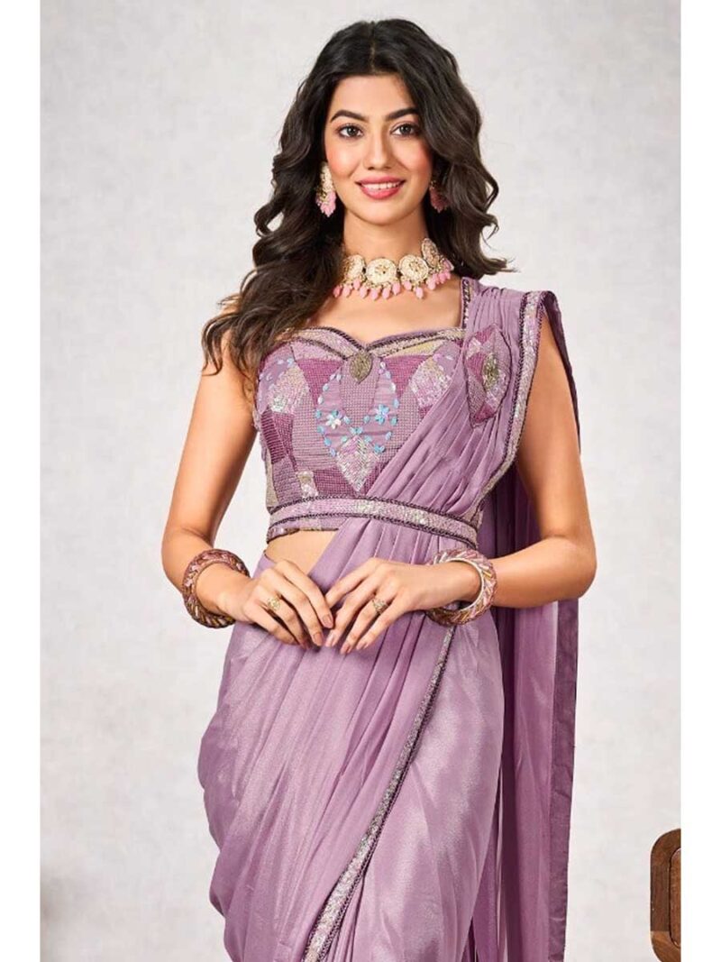 Mauve Color Mauve Saree - Image 2