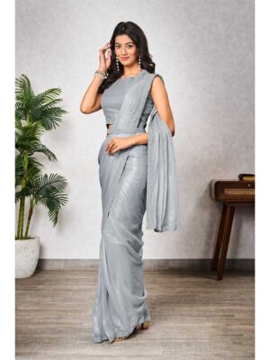 Grey Color Grey Saree
