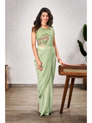 Pista Color Pista Saree